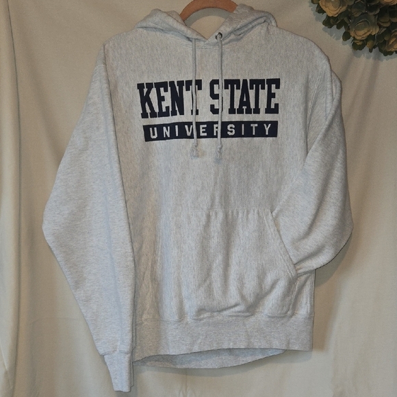 Vintage Gray Champion Kent State University Hoodie - Picture 1 of 6